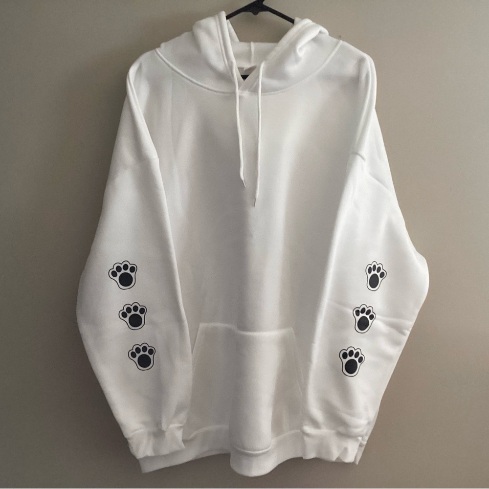 Dog Hoodie with Black Dog and Paw Print Dog Lover - Picture 10 of 11